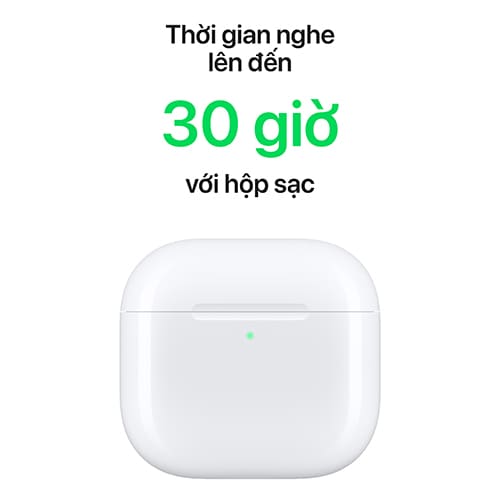 AirPods 4 có thời gian nghe lên đến 30 giờ với hộp sạc