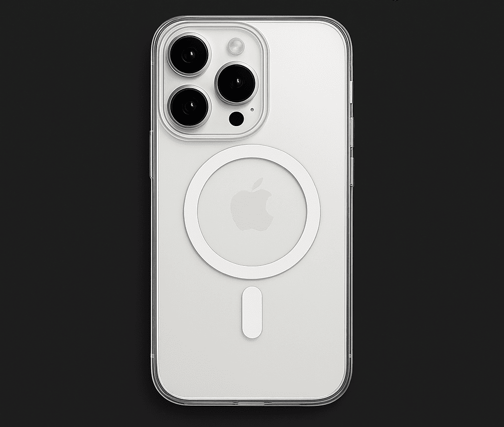 Ốp lưng trong suốt MagSafe cho iPhone 16 Pro Max màu trắng